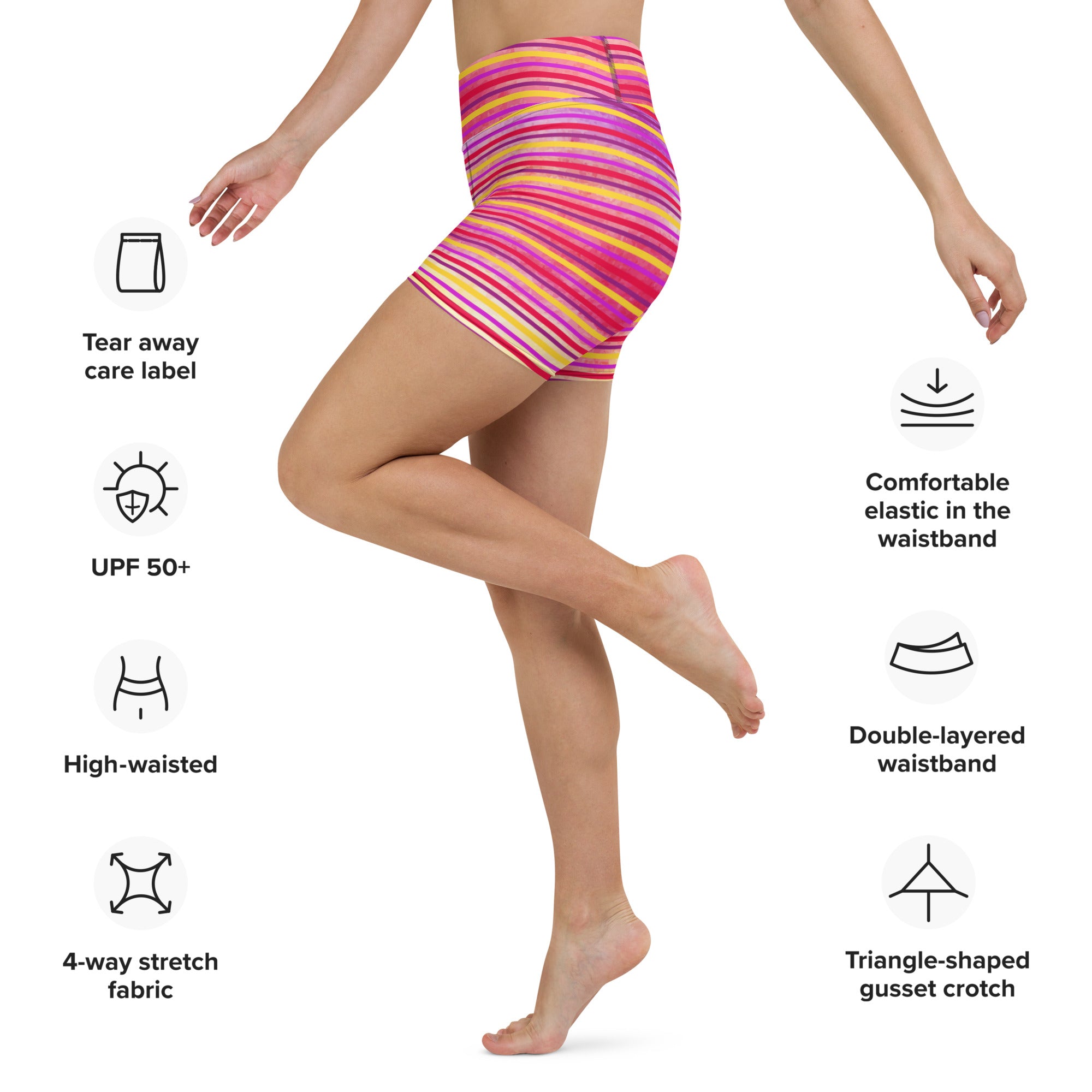 Sunset Stripes Yoga Shorts